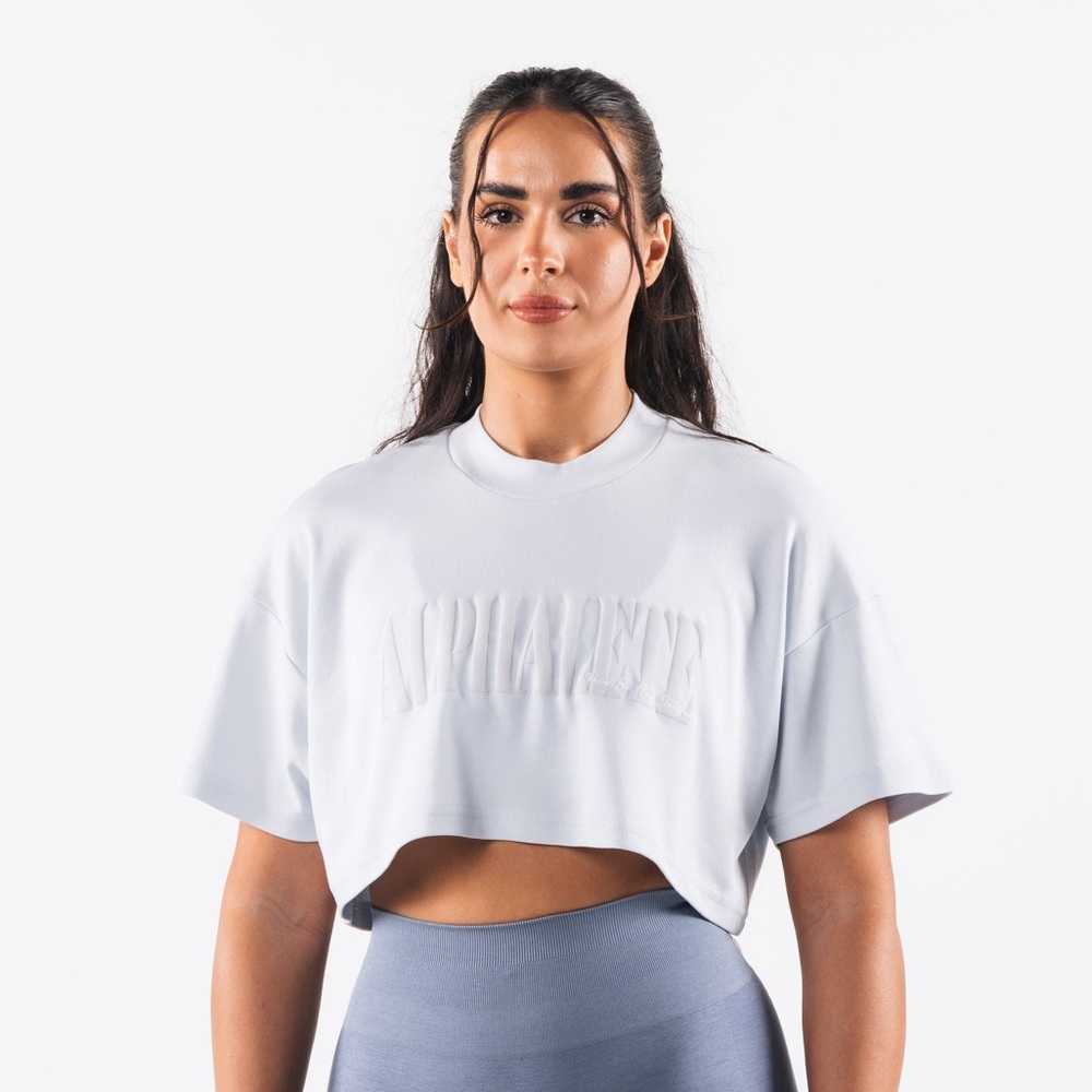 Alphalete Republic Crop Tee in Halogen Blue